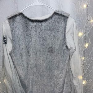 Grey plush vest